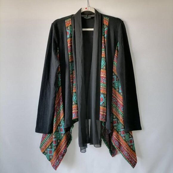 Dor Dor Couture Womens Multi Open Front Asymmetrical Cardigan Sweater Size M - Picture 1 of 7